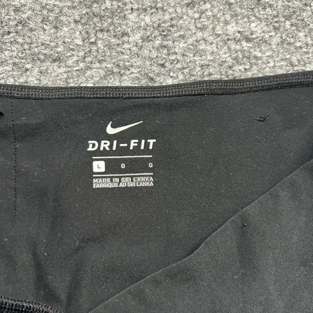 Nike Leggings Womens Size L Black Dri-Fit Legend Crop Mesh Athletic Workout
